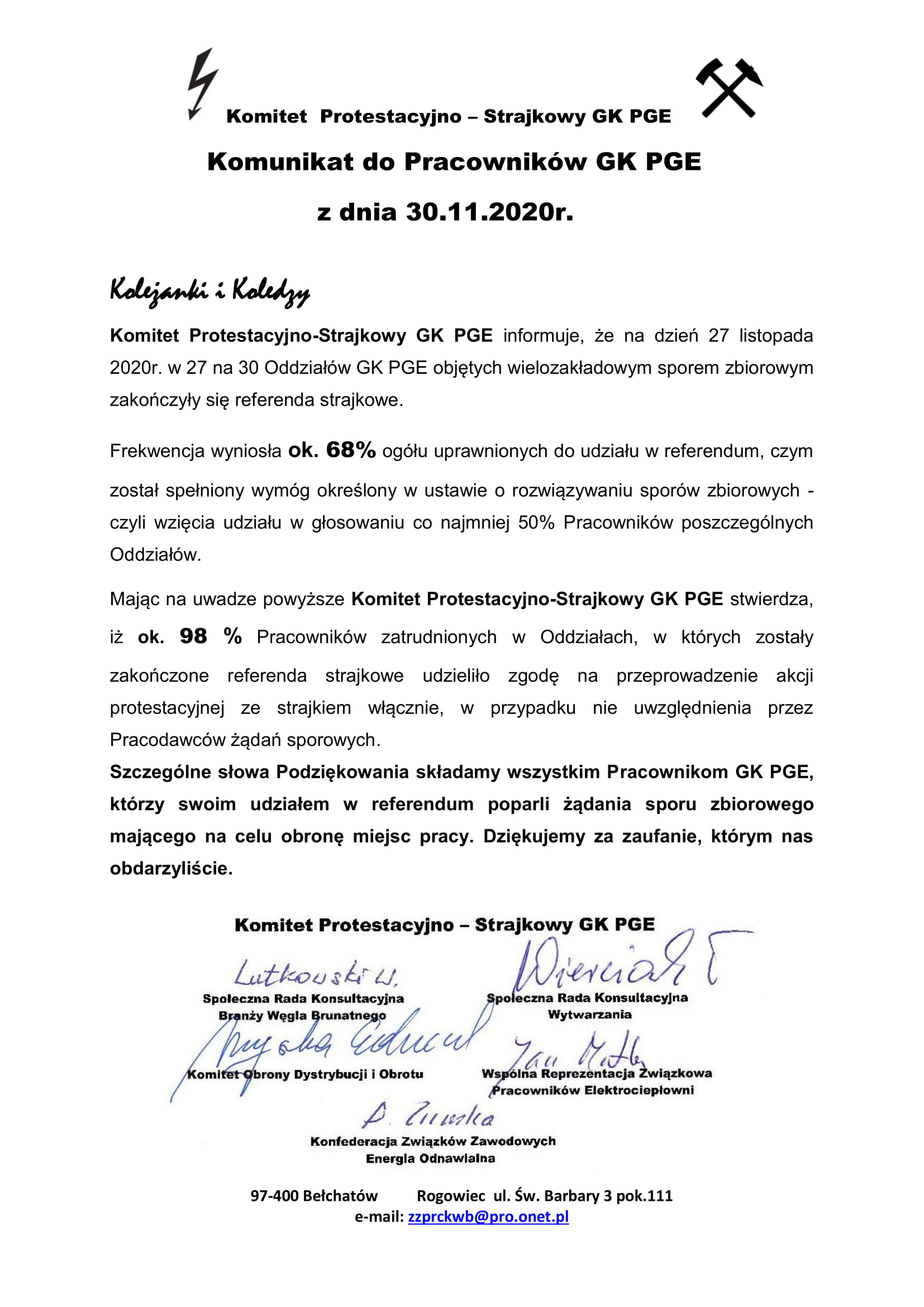 KP S GK PGE Komunikat 29.11.2020r. 1